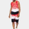 Colorblock Tie Dye Cotton Tank Top Shorts Set