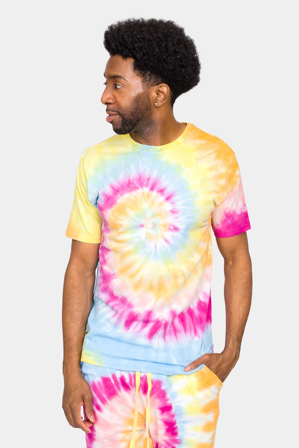 Pastel Contrast Swirl Tie Dye Cotton Shirt - Image 6