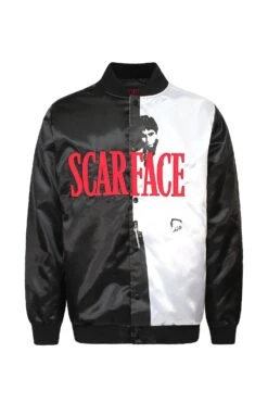 Men's Scarface Split Satin Bomber Jacket
