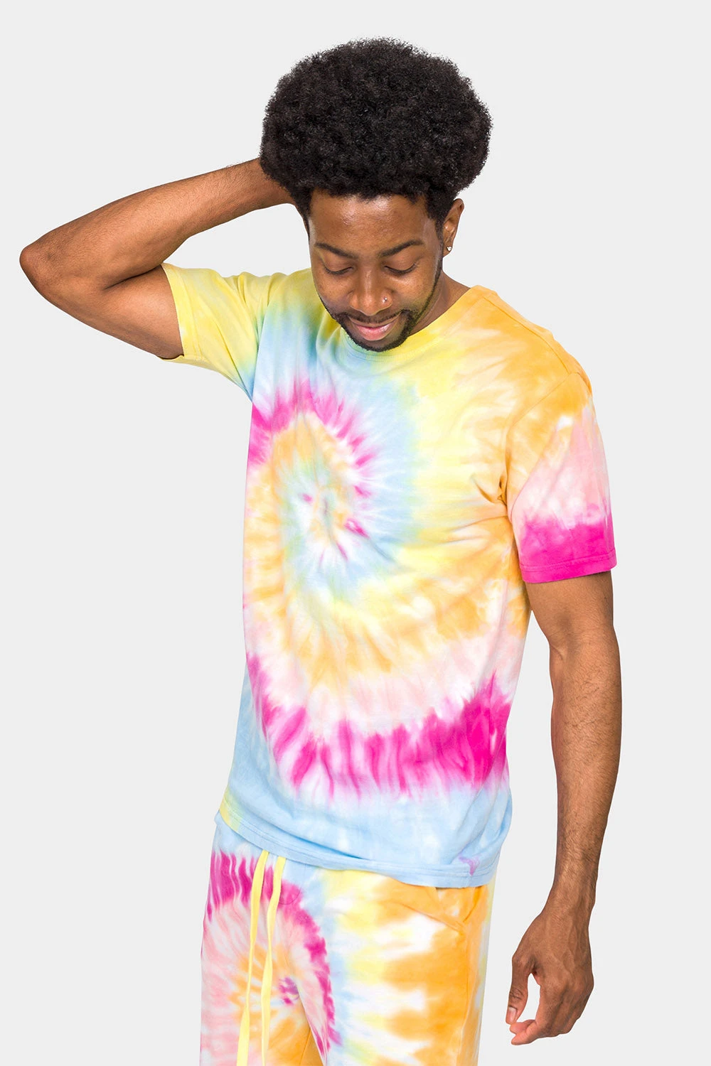 Pastel Contrast Swirl Tie Dye Cotton Shirt - Image 7