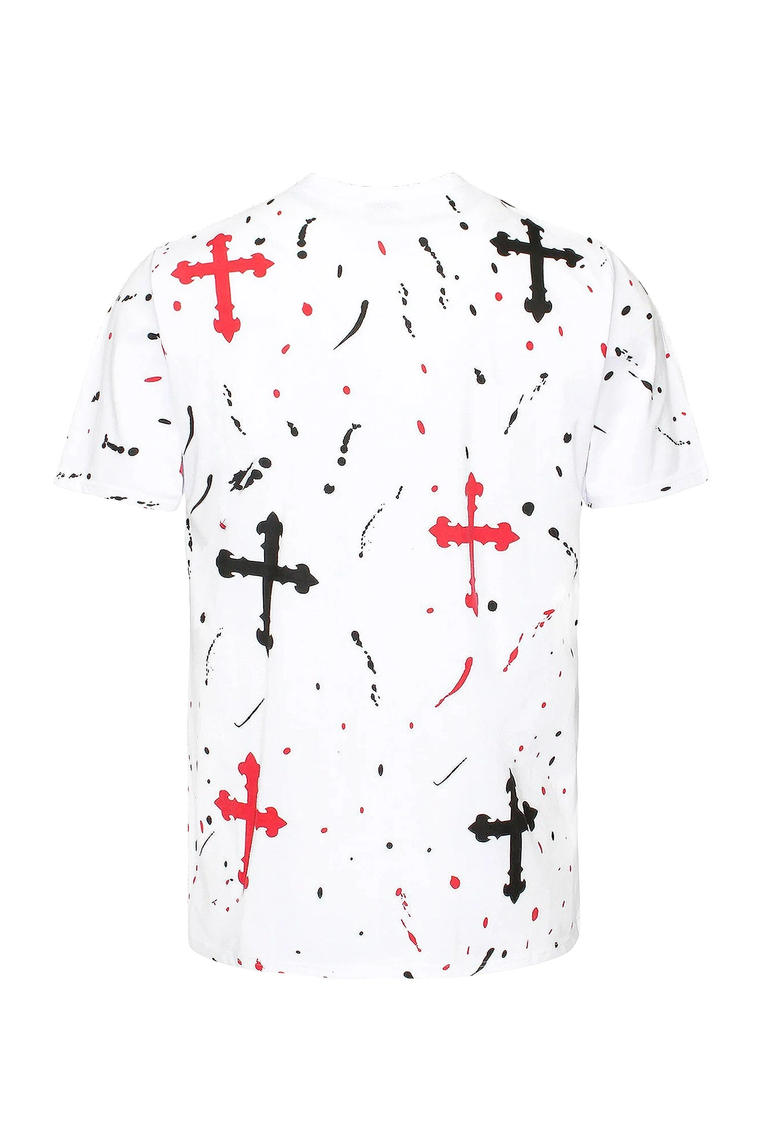 Men's Paint Splatter Faith Rhinestone Graphic T-Shirt - Image 2