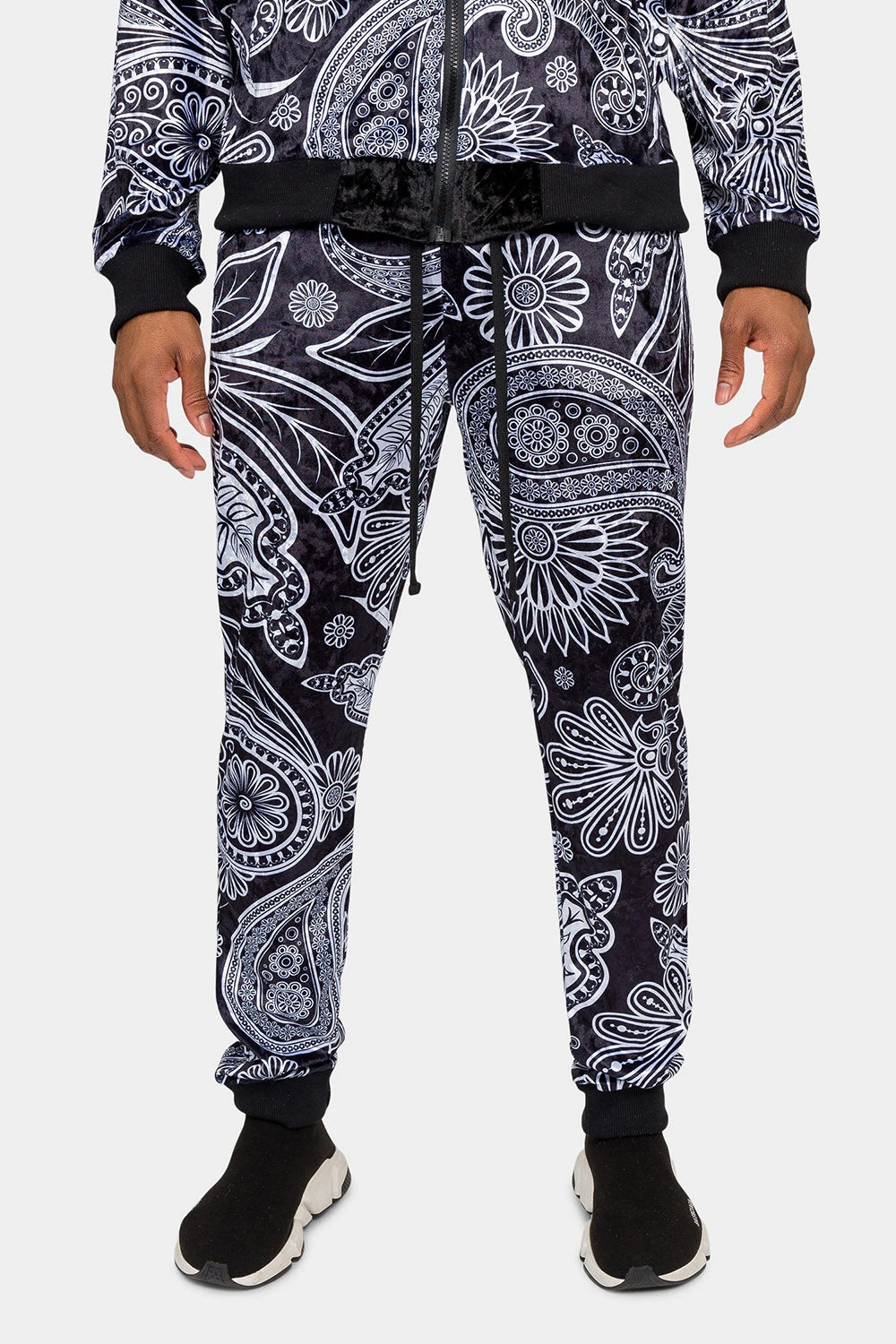Floral Paisley Velvet Velour Track Suit - Image 6