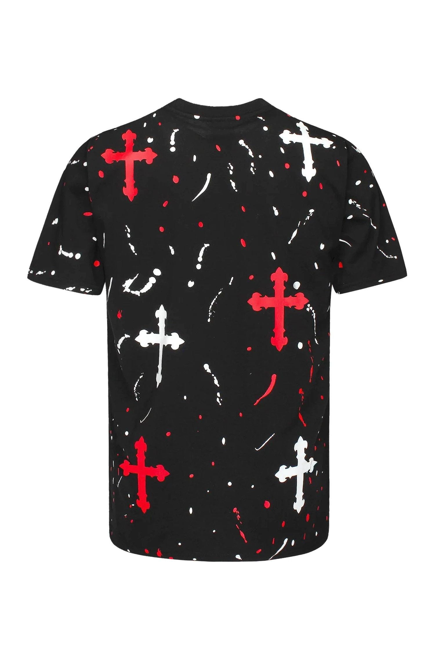 Men's Paint Splatter Faith Rhinestone Graphic T-Shirt - Image 11