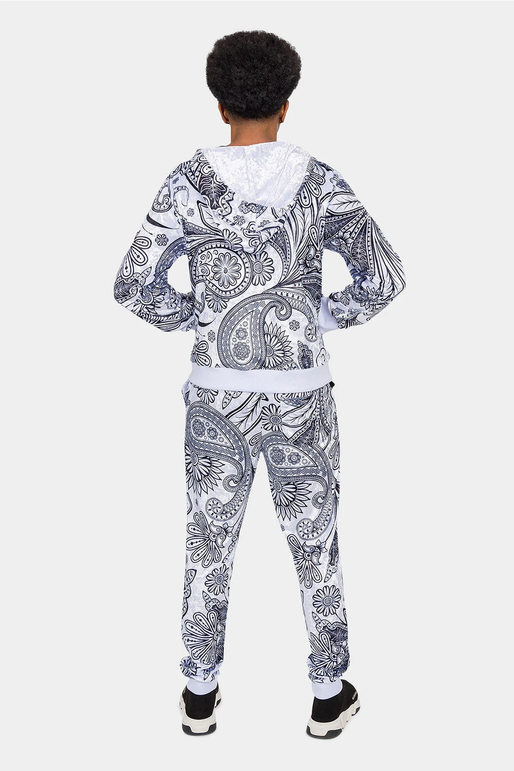 Floral Paisley Velvet Velour Track Suit - Image 9