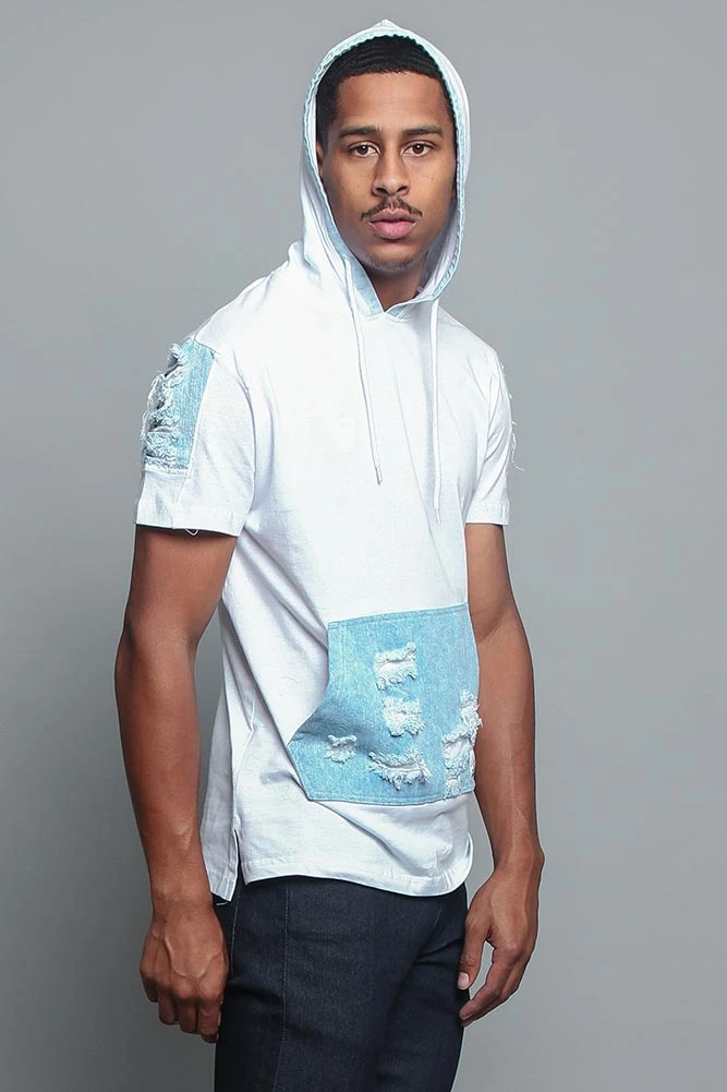 Hooded Denim T-Shirt - Image 20