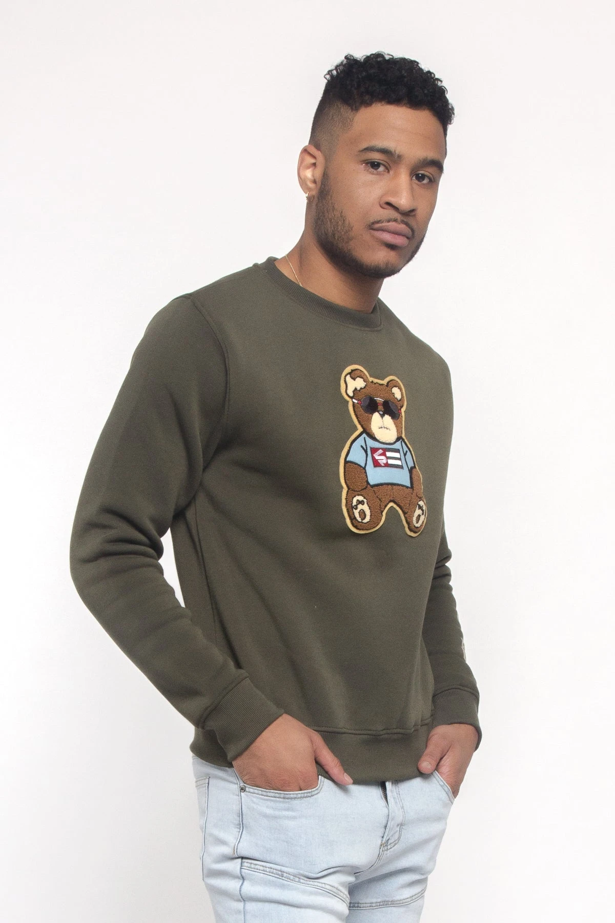 Chenille Bear Patch Fleece Crewneck - Image 10