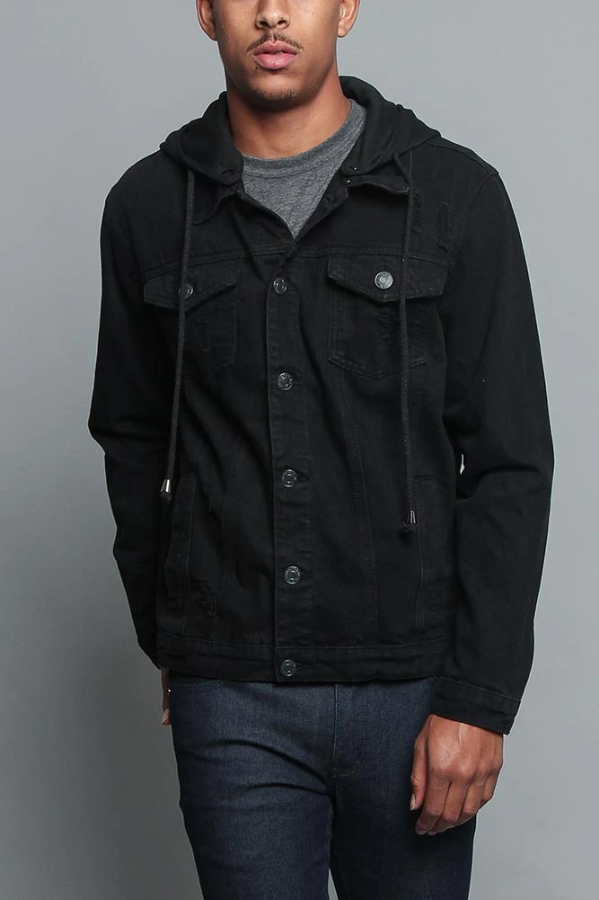 Hooded Denim Jacket - Image 15