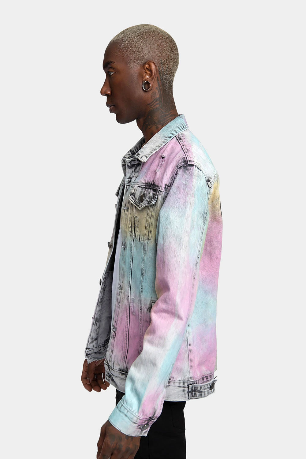 Multi Color Airbrushed Denim Jacket - Image 2