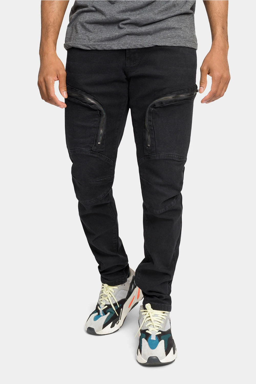 Moto Zipped Skinny Cargo Denim Jeans - Image 6