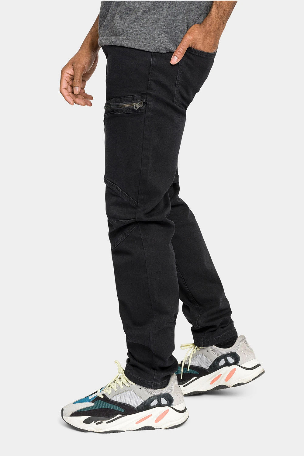 Moto Zipped Skinny Cargo Denim Jeans - Image 7