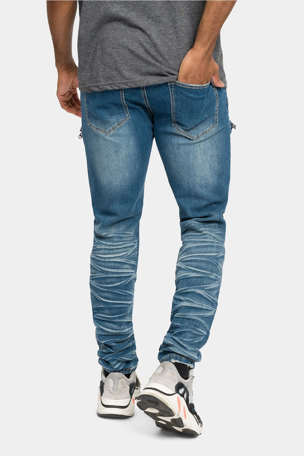 Moto Zipped Skinny Cargo Denim Jeans - Image 3