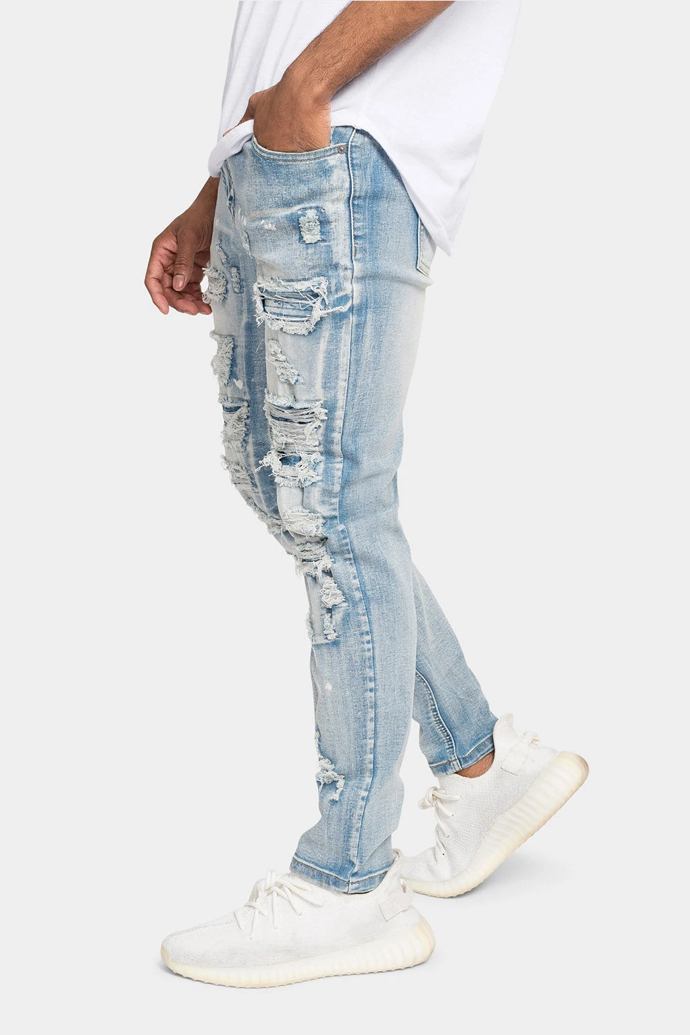 Distressed Patched Super Skinny Jeans - Image 2