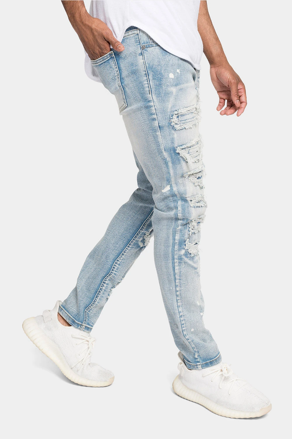 Distressed Patched Super Skinny Jeans - Image 4