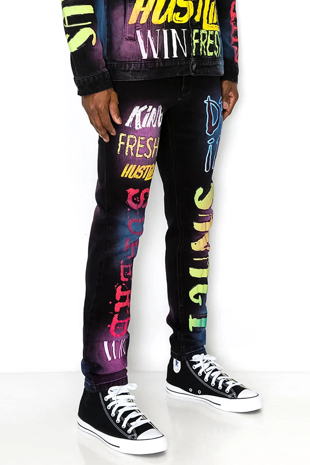 Air Brushed Graffiti Denim Jeans - Image 2