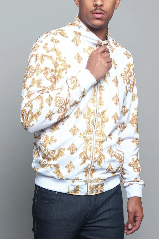 Jeweled Lion King Zip Up Track Jacket - Image 4