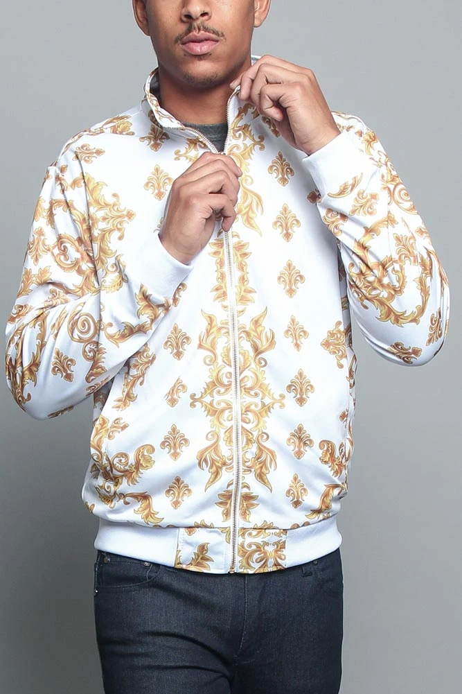 Jeweled Lion King Zip Up Track Jacket - Image 5
