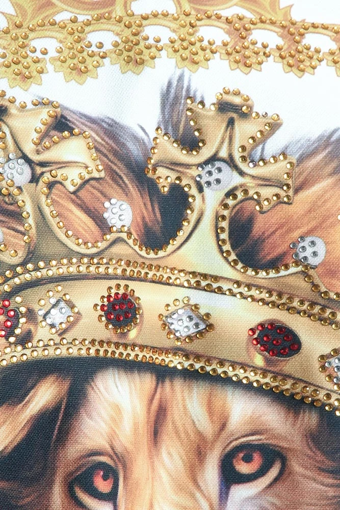 Jeweled Lion King Zip Up Track Jacket - Image 6