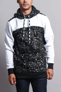Long Length Splattered Contrast Hoodie
