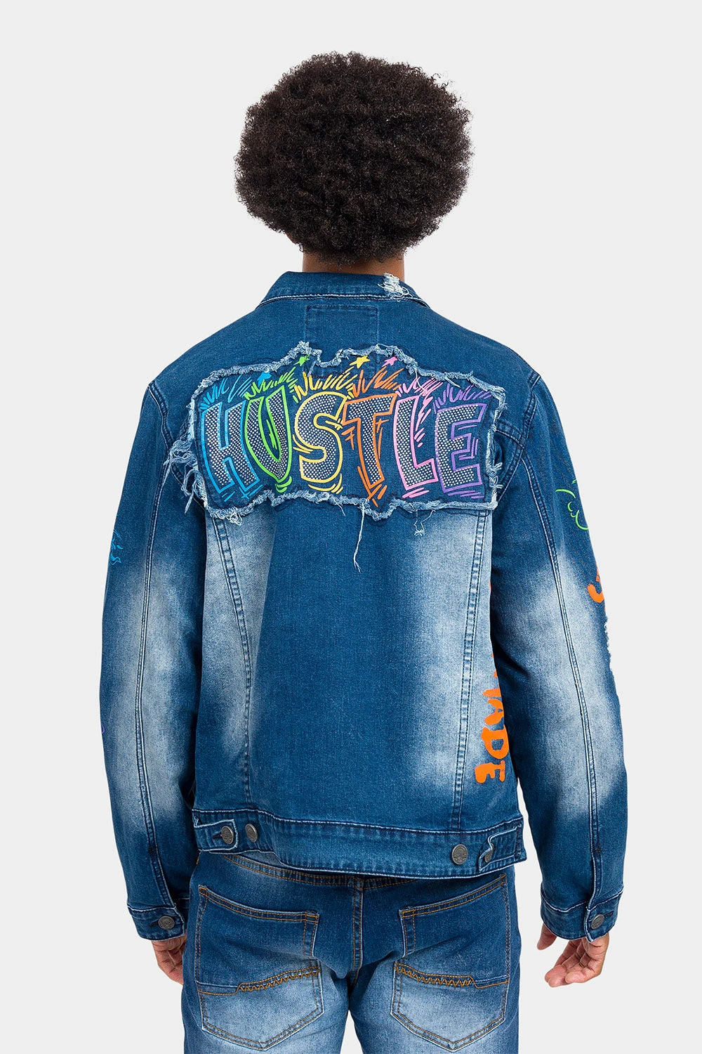 Switch Graffiti Faded Washed Denim Jacket - Image 8