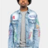 Switch Graffiti Faded Washed Denim Jacket