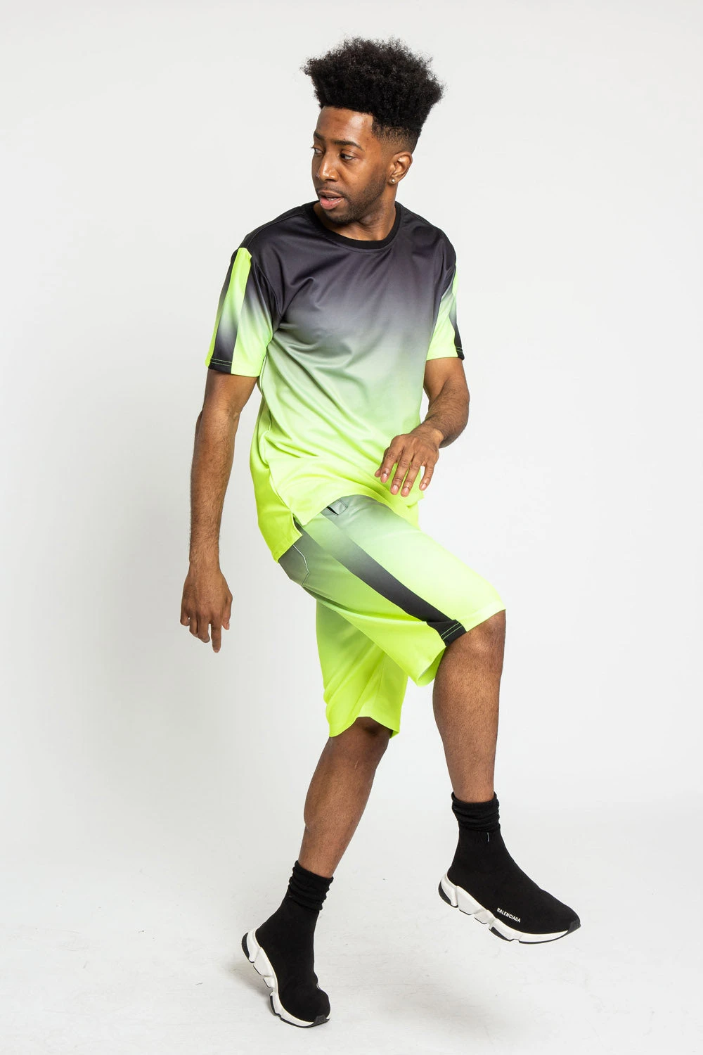 Gradient Ombre T-Shirt And Shorts Set