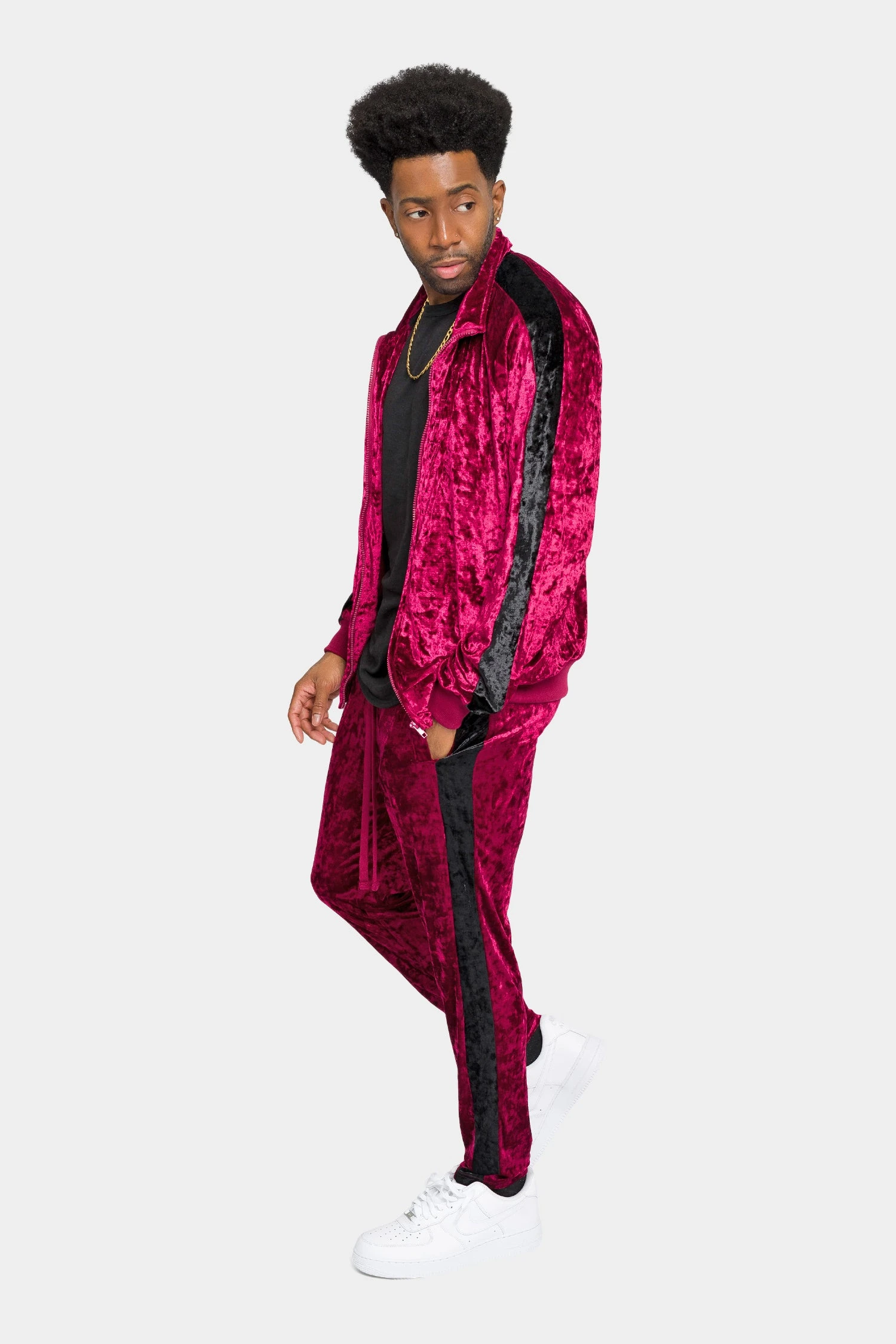 Accented Velour Track Suit - Image 2