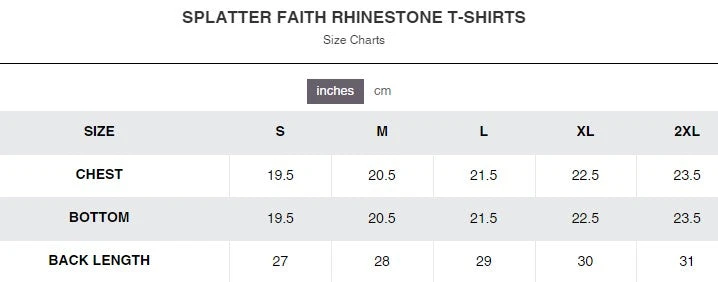 Men's Paint Splatter Faith Rhinestone Graphic T-Shirt - Image 13