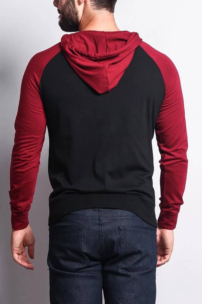 Men's Raglan Light Weight Zip Down Hoodie - Image 4