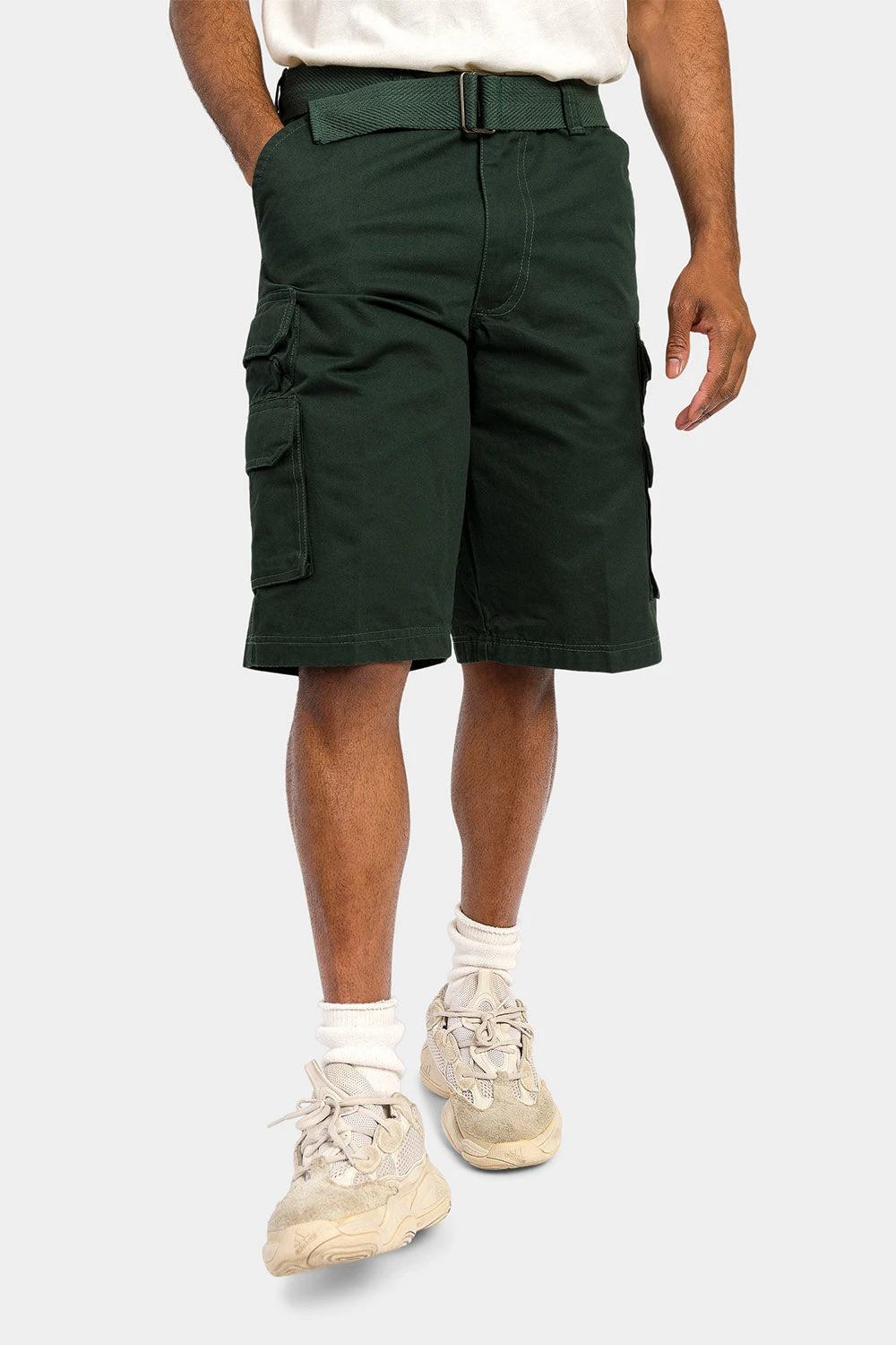 Essential Solid Relaxed Fit Chino Cargo Shorts - Image 9
