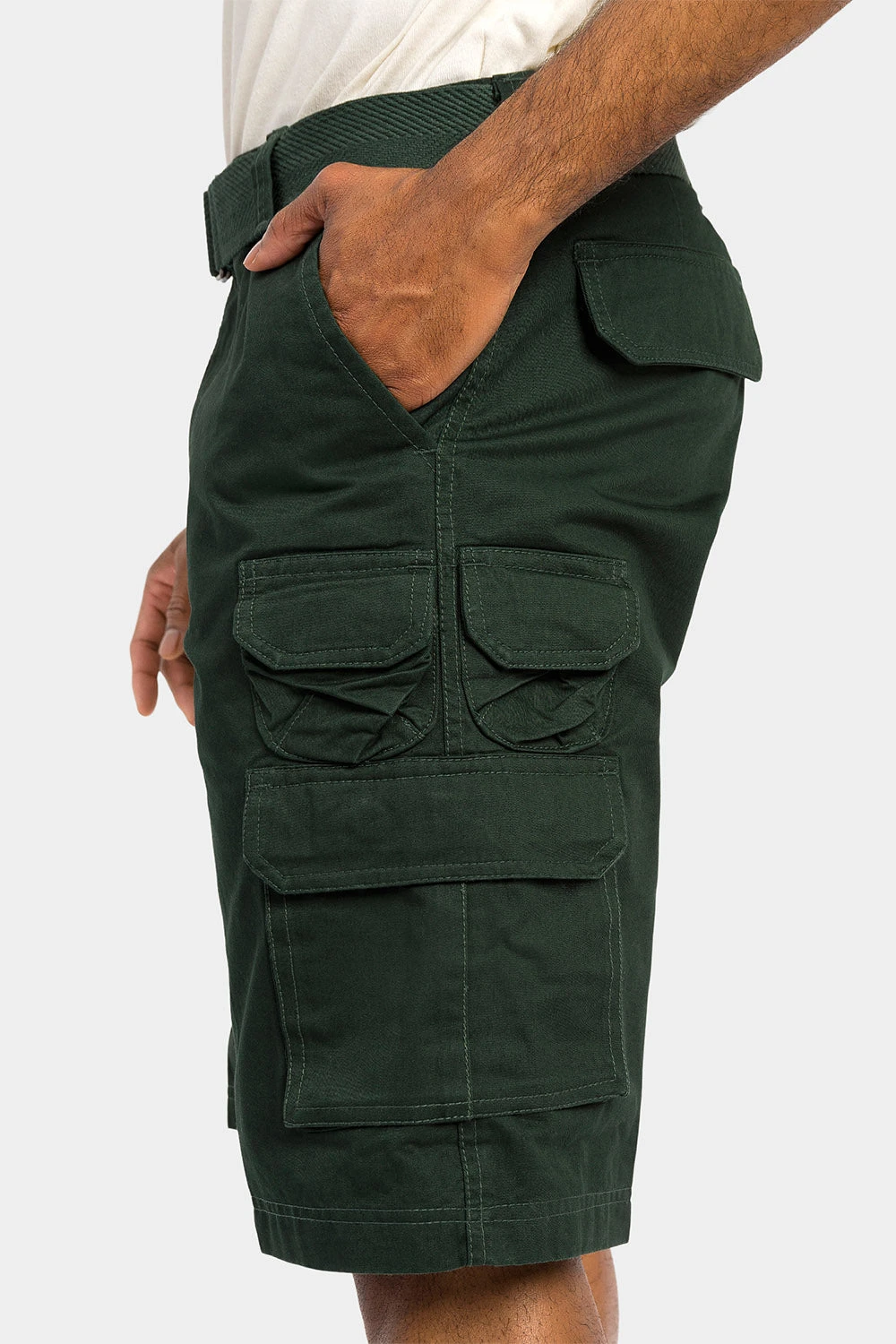 Essential Solid Relaxed Fit Chino Cargo Shorts - Image 14