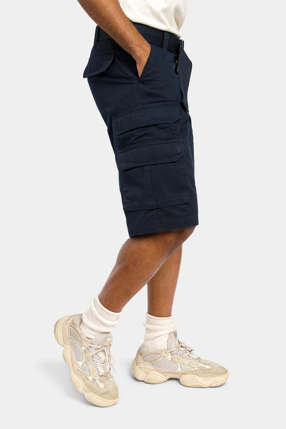 Essential Solid Relaxed Fit Chino Cargo Shorts - Image 19
