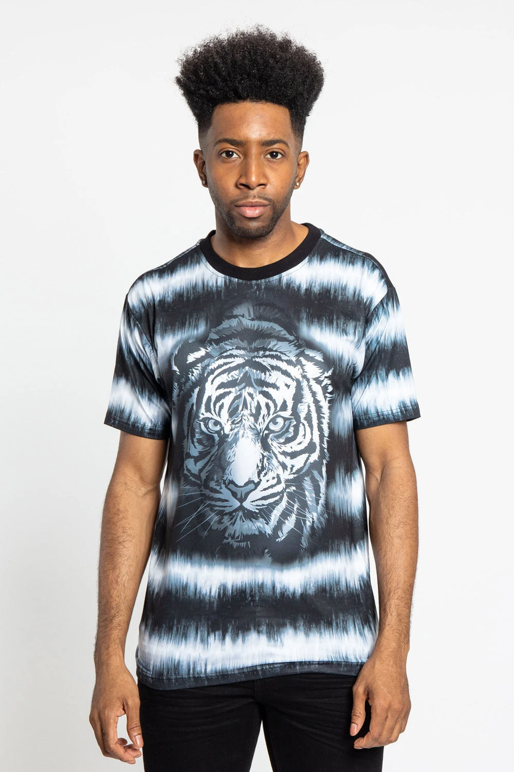Horizontal Stripe Dyed Tiger T-Shirt