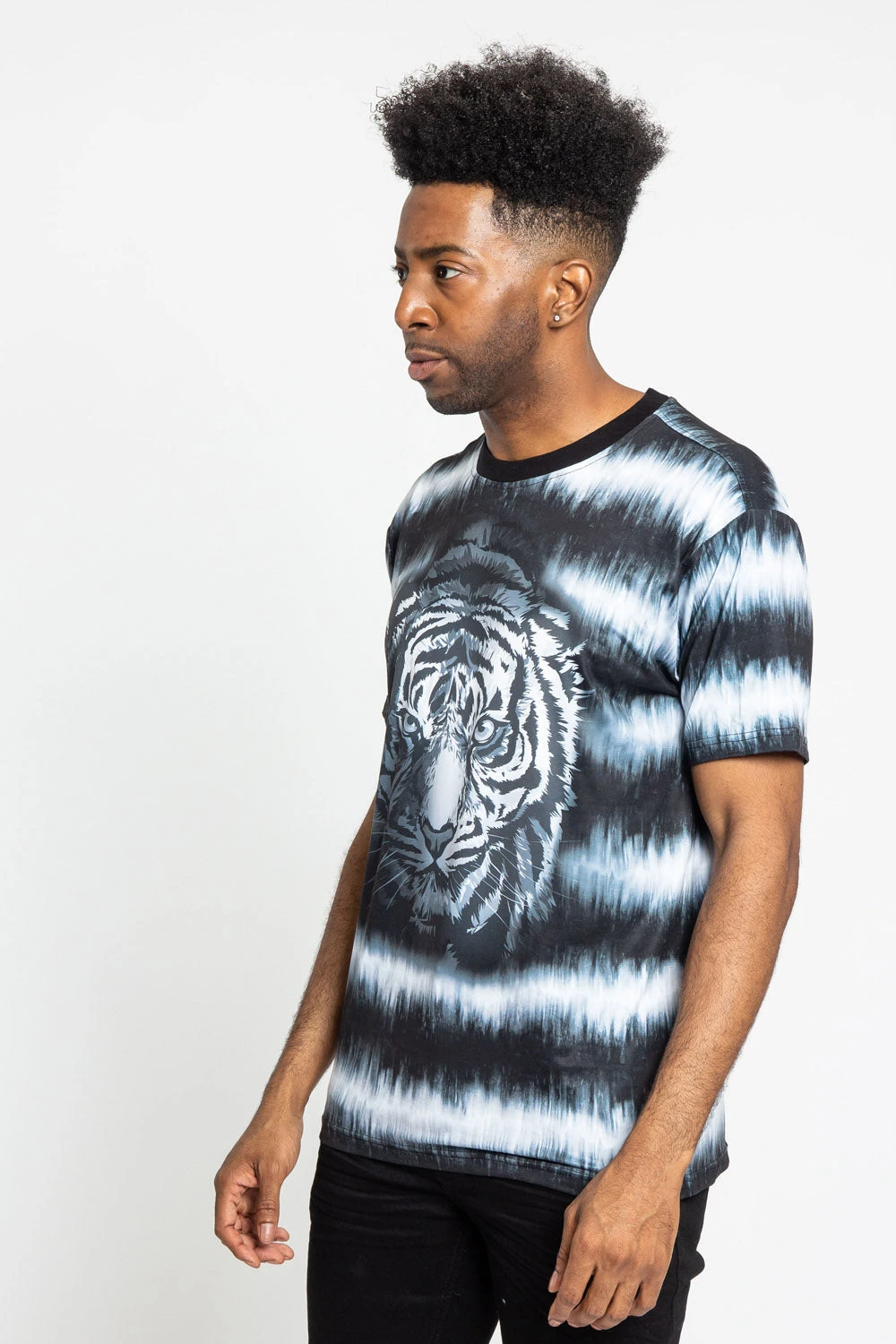 Horizontal Stripe Dyed Tiger T-Shirt - Image 2