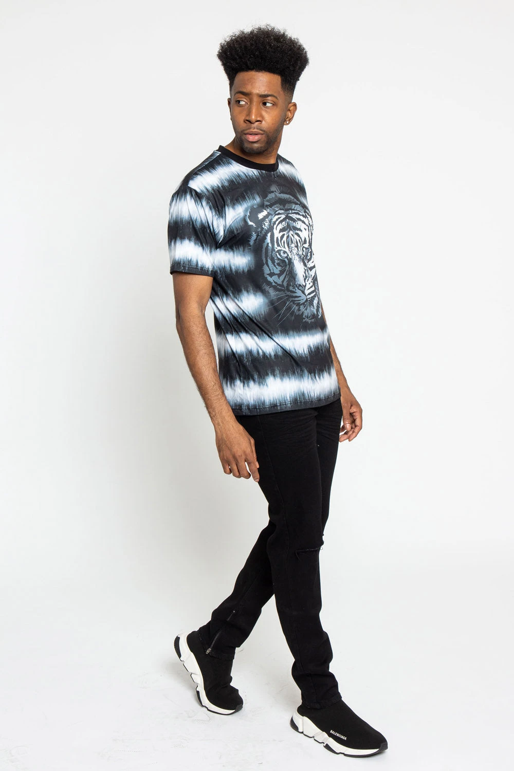Horizontal Stripe Dyed Tiger T-Shirt - Image 5