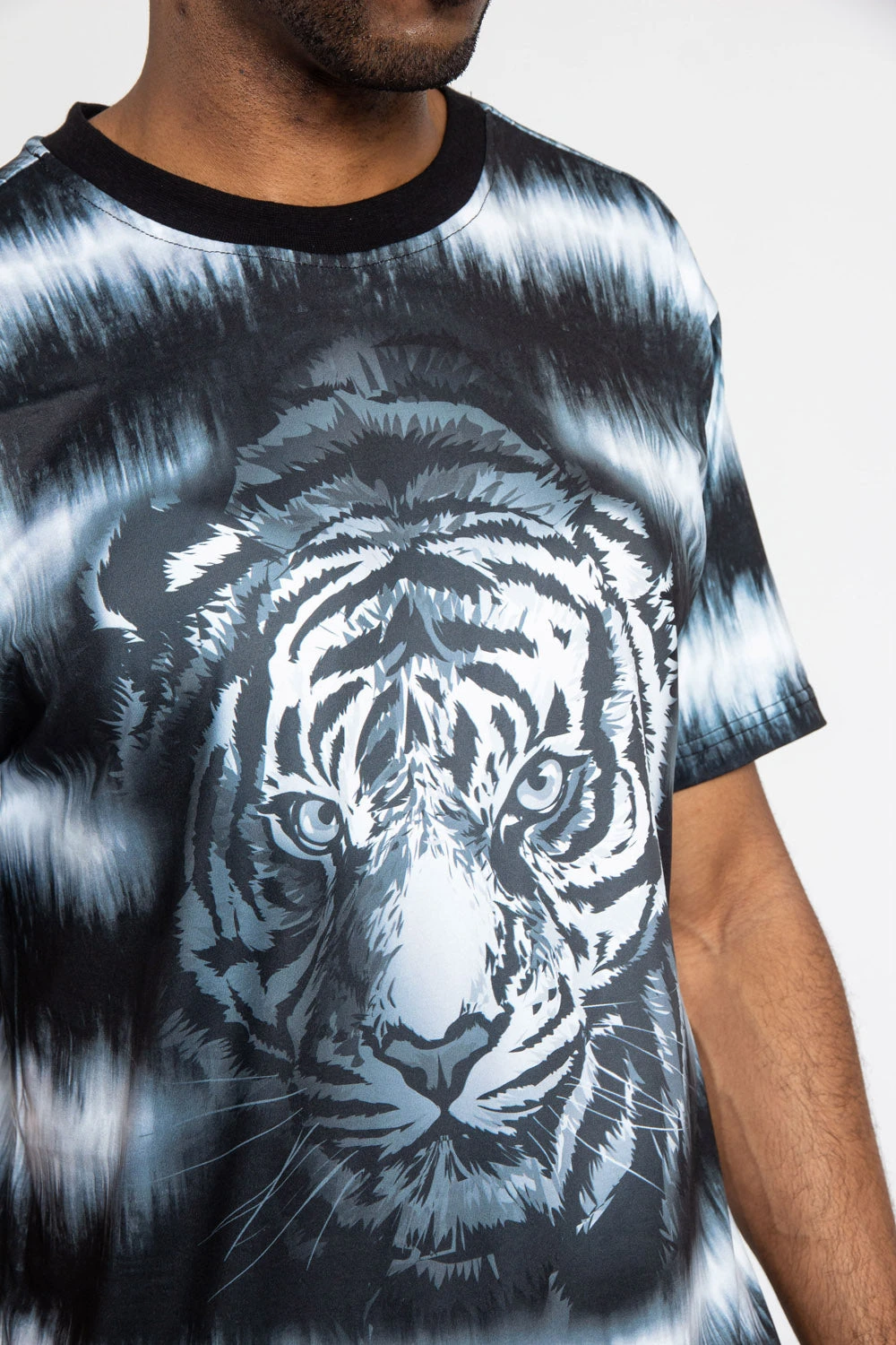Horizontal Stripe Dyed Tiger T-Shirt - Image 6
