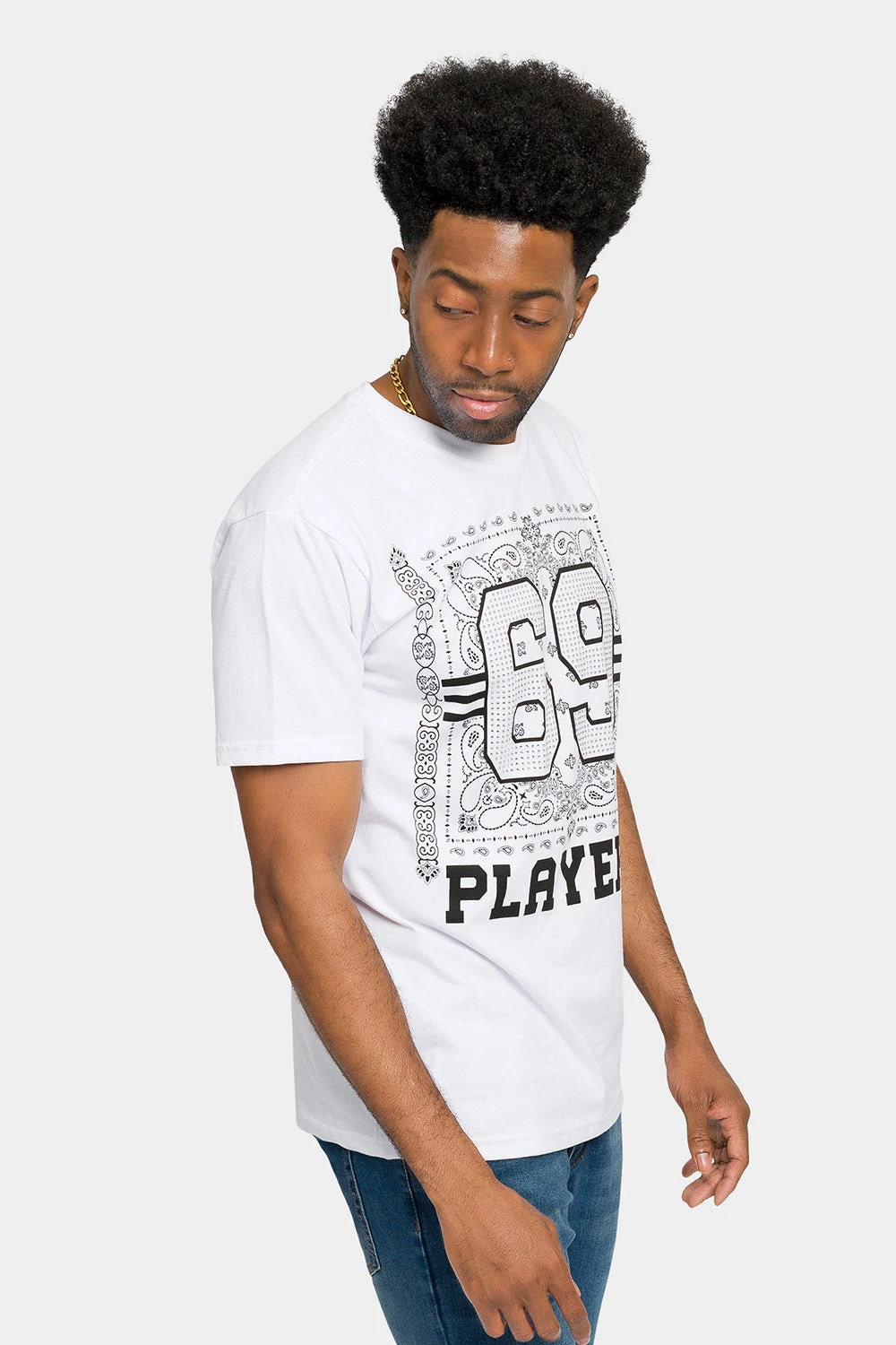 Rhinestone Studded 69 Playerz T-Shirt - Image 19