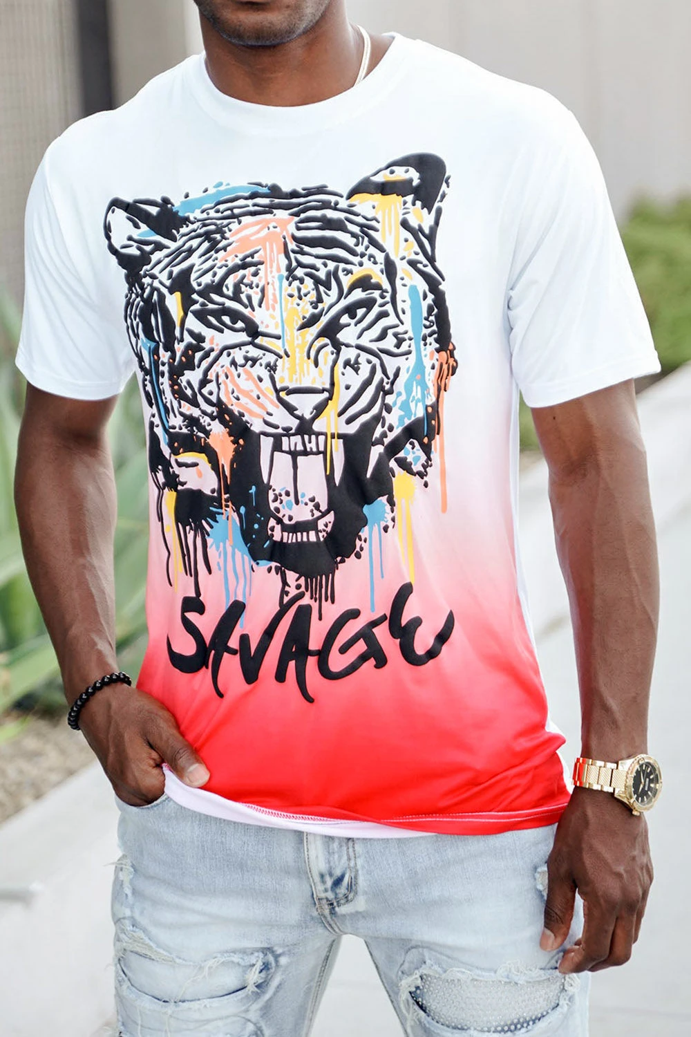 Savage Tiger Print T-Shirt - Image 2