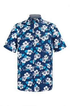 Men's Floral Print Button Down Short Sleeve Shirts