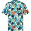 Men's Tropical Print Button Down Short Sleeve Shirts
